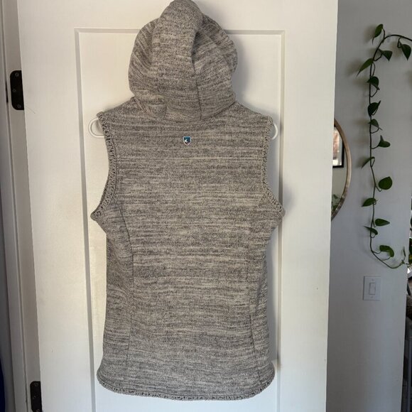 Kuhl Alaska Fleece Vest Womens Medium Grey Sherpa Hooded Outdoor Gorpcore Winter - Picture 6 of 9